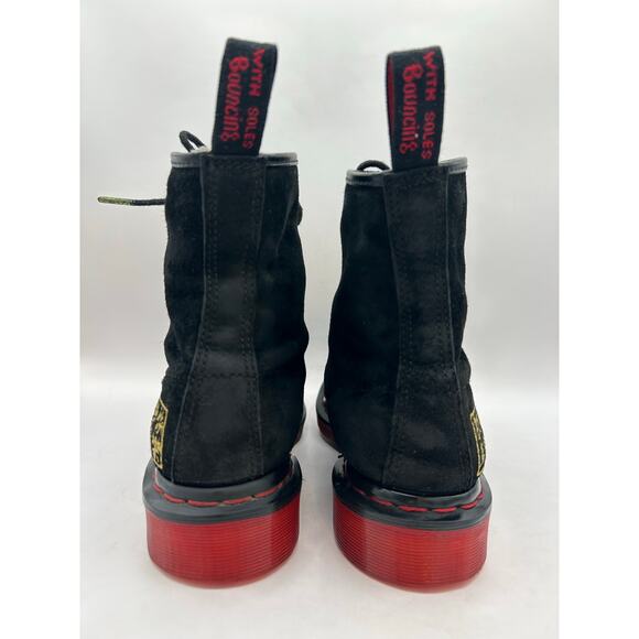 RARE Dr Martens 1460 CNY Chinese New Year suede Combat red sole boots US WM’S 7 - Picture 8 of 11